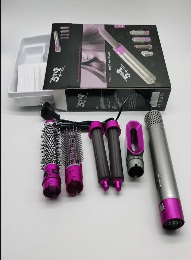 Drumstone 𝟏𝟓-𝐘𝐞𝐚𝐫 𝐖𝐚𝐫𝐫𝐚𝐧𝐭𝐲 -5-in-1 Pink Hair Styler | Airwrap Hot Air Brush with Ionic Technology | Includes 5 Brushes for Straight, Curly, Voluminous, Smooth Hair & Frizz-Free Styling - Image 3