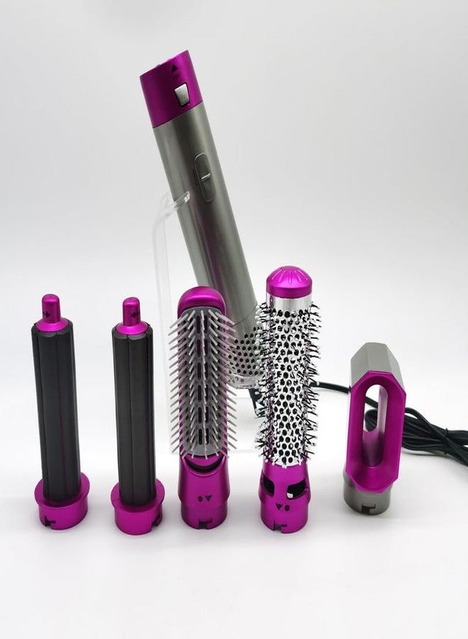 Drumstone 𝟏𝟓-𝐘𝐞𝐚𝐫 𝐖𝐚𝐫𝐫𝐚𝐧𝐭𝐲 -5-in-1 Pink Hair Styler | Airwrap Hot Air Brush with Ionic Technology | Includes 5 Brushes for Straight, Curly, Voluminous, Smooth Hair & Frizz-Free Styling - Image 2