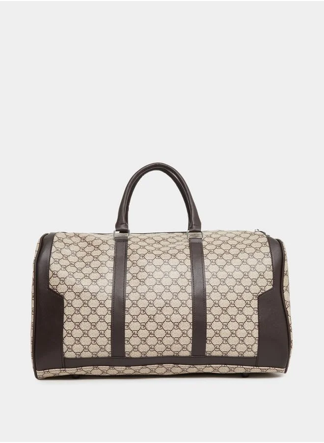 ستايلي Styli Abstract Printed Duffle Bag with Dual Handle