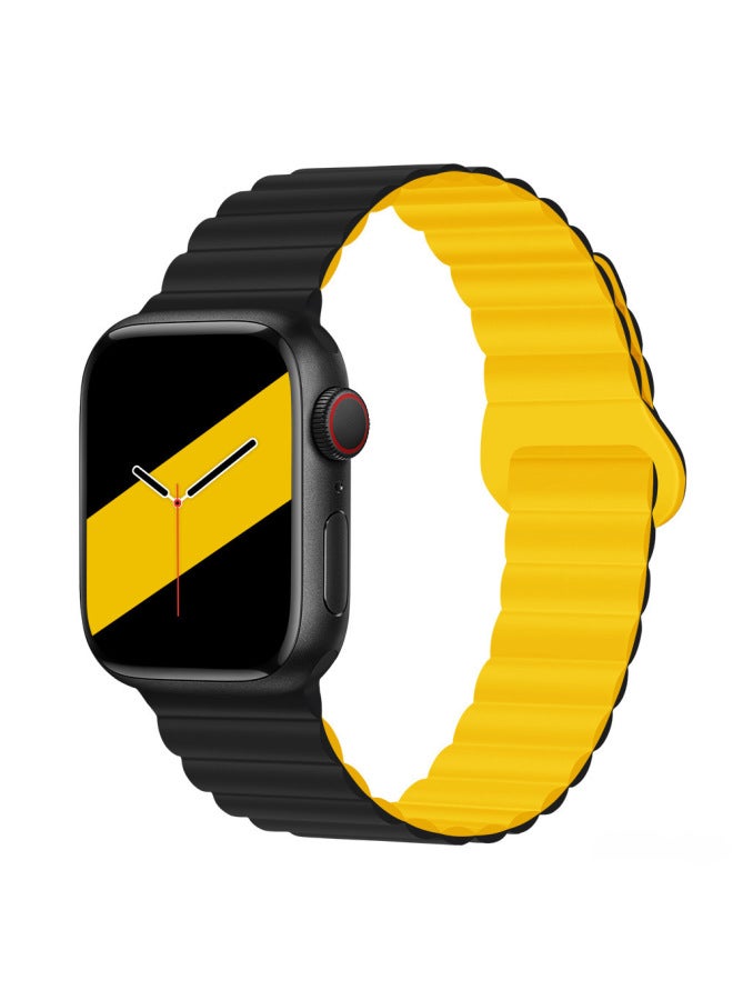 For Iwatch7 Strap Apple 65432/se Generation Two-color Anti-buckle Silicone Magnetic Loop Color Matching Strap - Image 1