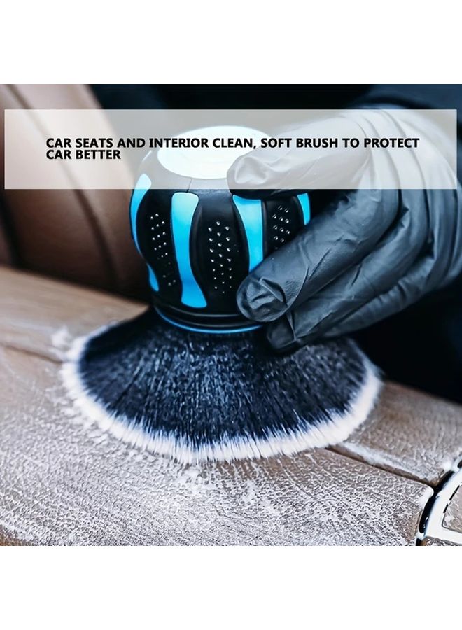 Premium Car Detailing Brush With Soft Bristles Ball Handle Black And Red With Box And Bracket For Large Area Dust Removal Interior Cleaning - Image 1