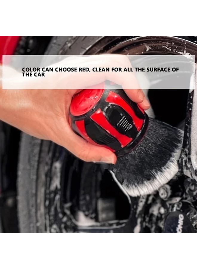 Premium Car Detailing Brush With Soft Bristles Ball Handle Black And Red With Box And Bracket For Large Area Dust Removal Interior Cleaning - Image 4