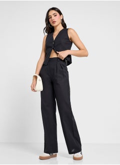 Ginger Cotton Button Up Vest & Wide Leg Pant Co-Ord Set  - Image 5