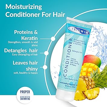 TRISWIM Swimmers Hair Conditioner After Swim Care Moisturising Detangling Regenerating Vegan Conditioner For Swimmers 251ml - Image 2