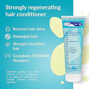 TRISWIM Swimmers Hair Conditioner After Swim Care Moisturising Detangling Regenerating Vegan Conditioner For Swimmers 251ml - Image 4