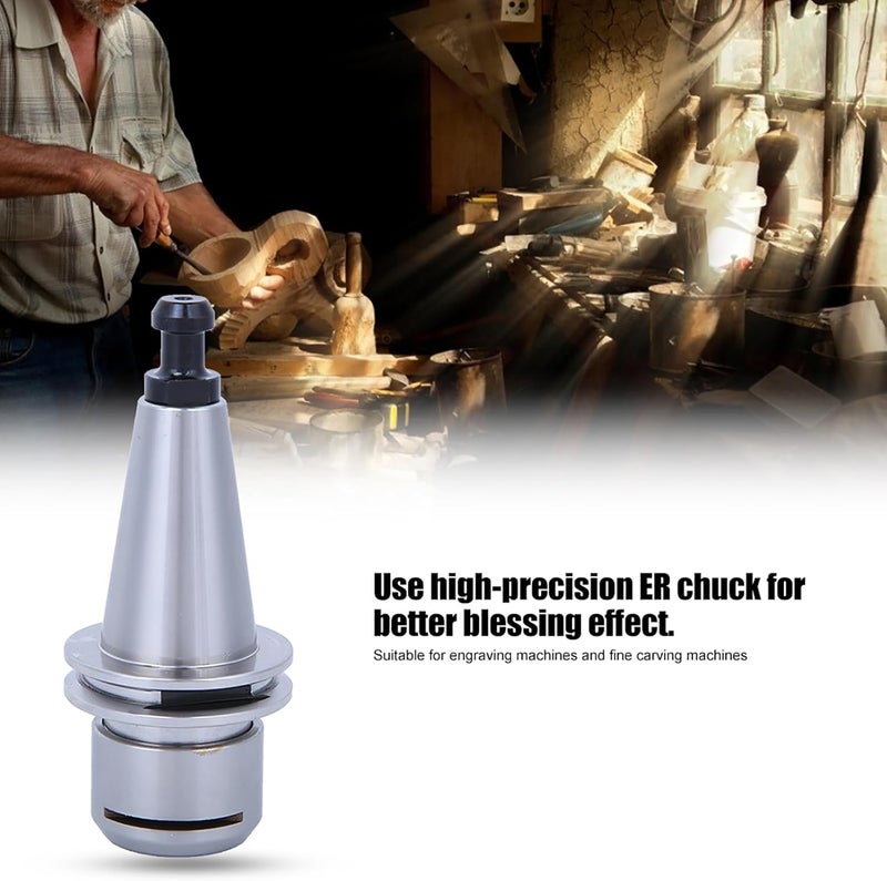 Collet Chuck Holder for CNC Milling Machine, ER Collet Chuck Holder with and Rigidity, Fine Engraving Lathe Tool Made of Carburized Steel for Engraving (ISO25-ER20-035MS) - Image 2