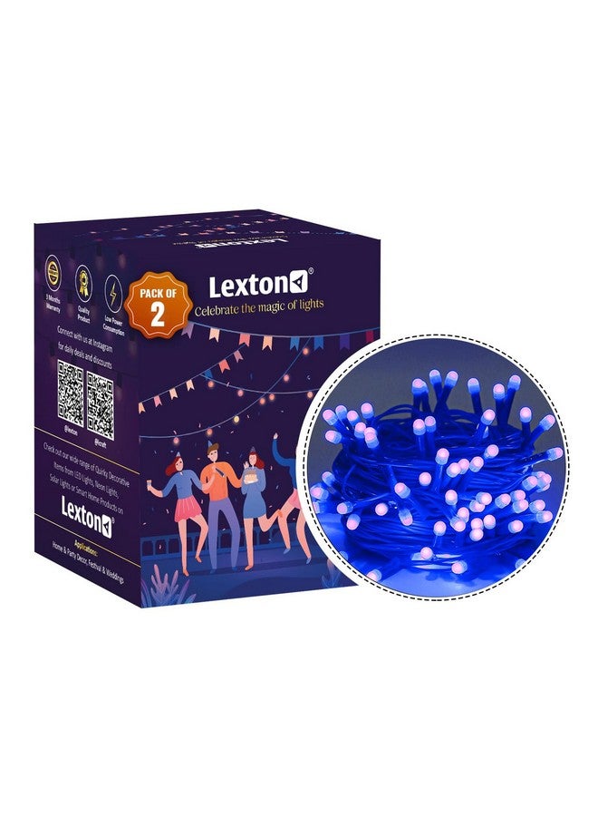 Lexton ليكسون 40 ضوء LED بيكسل تسلسلي/ضوء خيالي | مصدر توصيل | مناسب لتزيين المنزل والخارج، ديوالي، عيد الميلاد، رمضان، زفاف، حفلة، مهرجان (عبوة من 2، أزرق) - Image 2