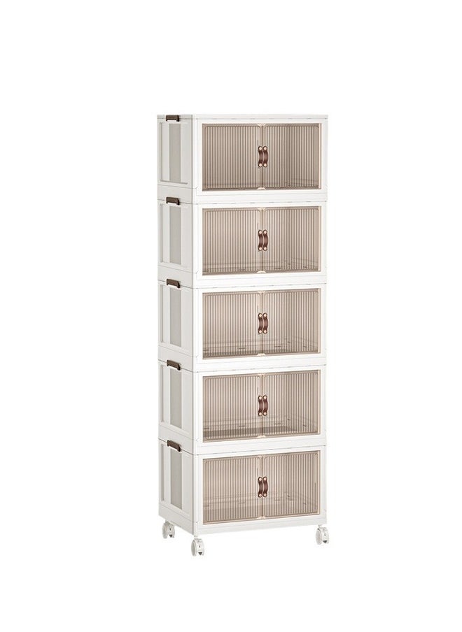 ATM Multi-Layer Storage Cabinet with Doors - Durable Plastic Organizer for Home and Office  - Image 1