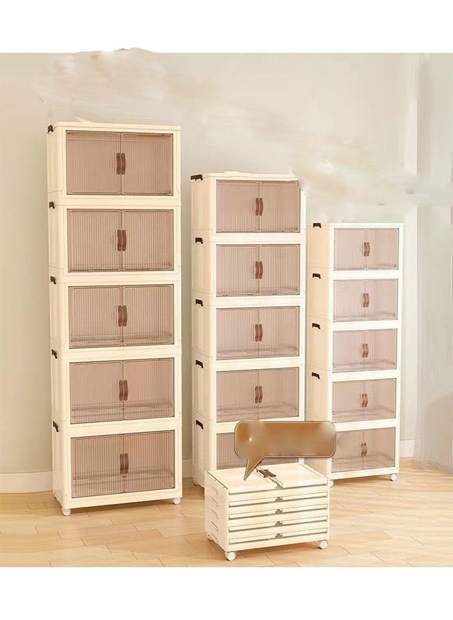 ATM Multi-Layer Storage Cabinet with Doors - Durable Plastic Organizer for Home and Office  - Image 2