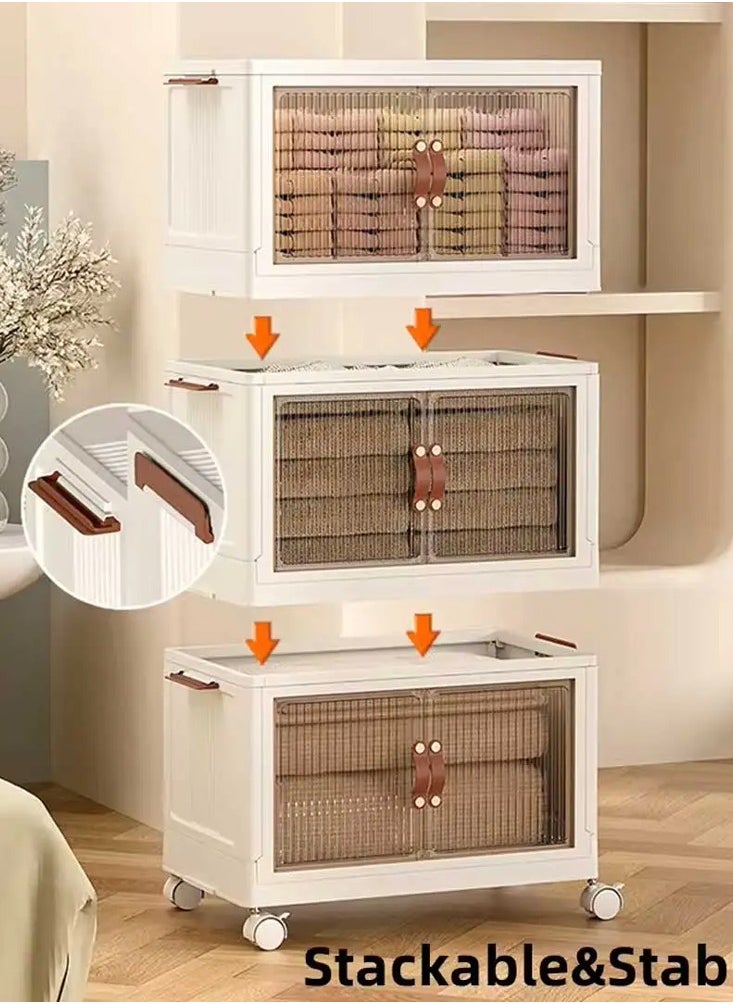 ATM Multi-Layer Storage Cabinet with Doors - Durable Plastic Organizer for Home and Office  - Image 3