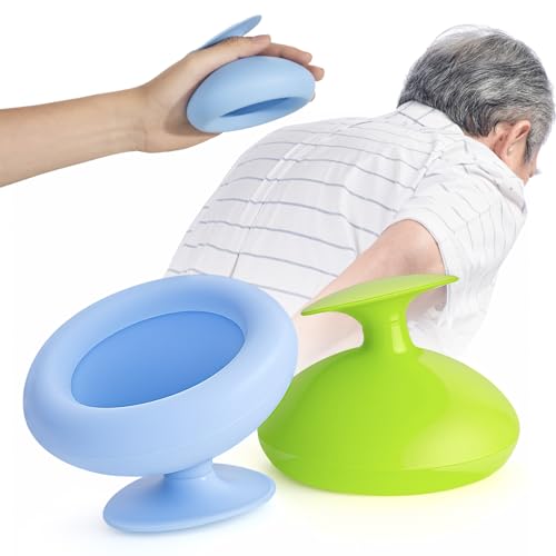 SiiMMM Silicone Palm Chest Percussion Cup Chest Physical Aid Therapy Cup Mucus Flutter Removal Device Percussion Treatment for Mucus Sputum and Expectoration Problem43 35 Inch for Adult Blue - Image 2