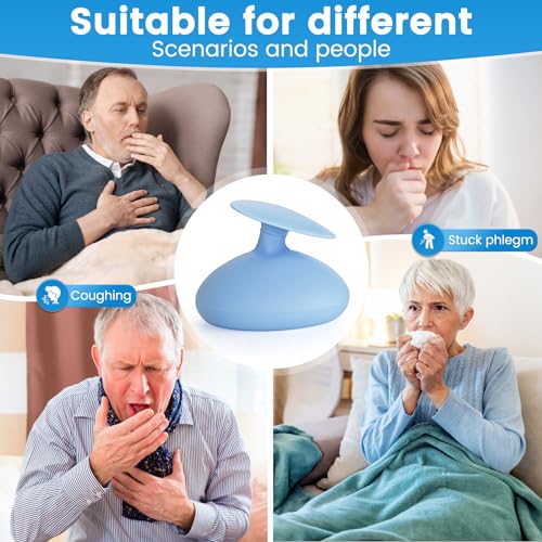 SiiMMM Silicone Palm Chest Percussion Cup Chest Physical Aid Therapy Cup Mucus Flutter Removal Device Percussion Treatment for Mucus Sputum and Expectoration Problem43 35 Inch for Adult Blue - Image 5