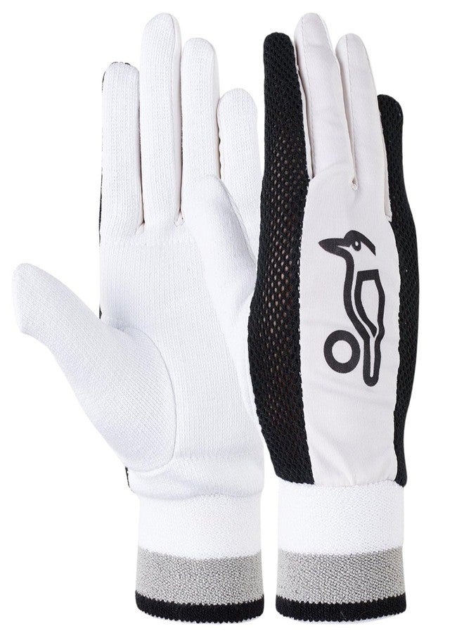كوكابورا قفازات KOOKABURRA Pro 2.0 الداخلية لحراسة مرمى الكريكيت، أبيض وأسود (للبالغين) - Image 1