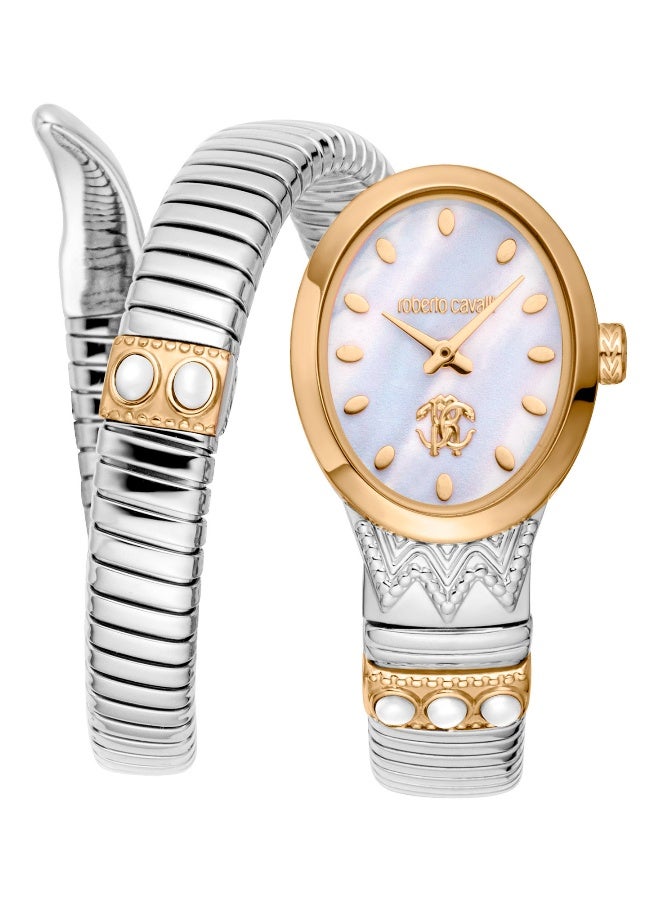 roberto cavalli روبرتو كافالي RC5L104M0055 - ساعة كوارتز نسائية من الفولاذ المقاوم للصدأ 3 عقارب - Image 1