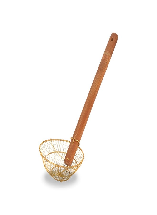 Craft Wok Small 6-Inch Brass Mesh Strainer/Spider Skimmer Zhao Li, Robust & Elegant Kitchen Tool for Frying & Straining, Authentic Oriental Cookware - / 732W7 - Image 4