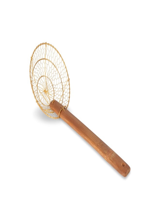 Craft Wok Small 6-Inch Brass Mesh Strainer/Spider Skimmer Zhao Li, Robust & Elegant Kitchen Tool for Frying & Straining, Authentic Oriental Cookware - / 732W7 - Image 2