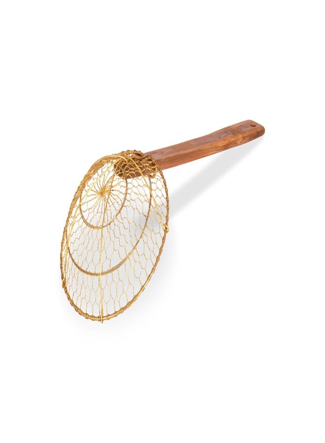 Craft Wok Small 6-Inch Brass Mesh Strainer/Spider Skimmer Zhao Li, Robust & Elegant Kitchen Tool for Frying & Straining, Authentic Oriental Cookware - / 732W7 - Image 3
