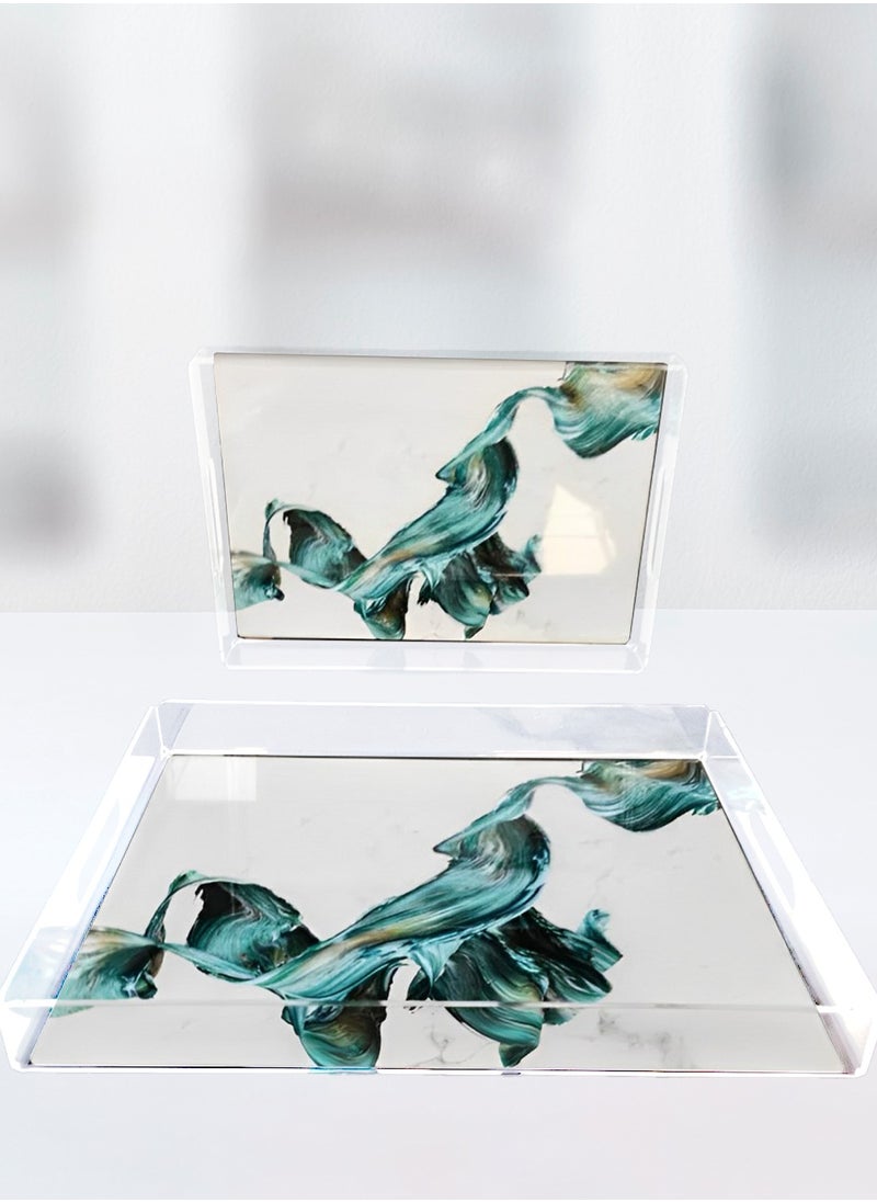 Living 2-Piece Transparent Serving Tray Set  - Image 3