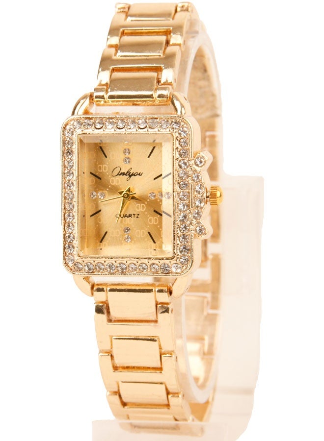 Onlyou Women’s Casual Watch, Gold Dial, Stainless Steel Material - Image 1