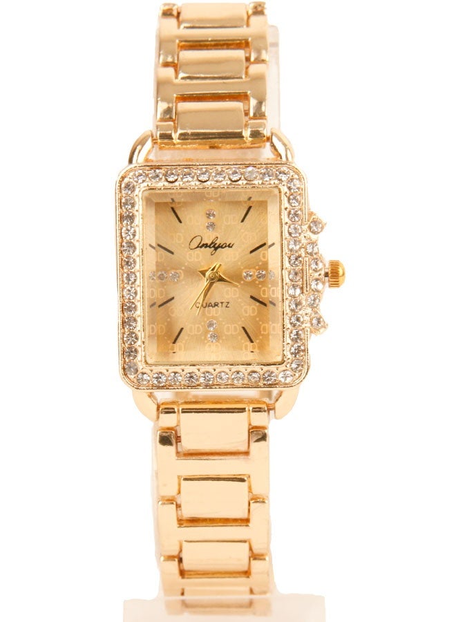 Onlyou Women’s Casual Watch, Gold Dial, Stainless Steel Material - Image 2