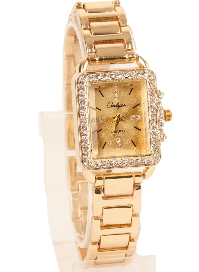 Onlyou Women’s Casual Watch, Gold Dial, Stainless Steel Material - Image 3