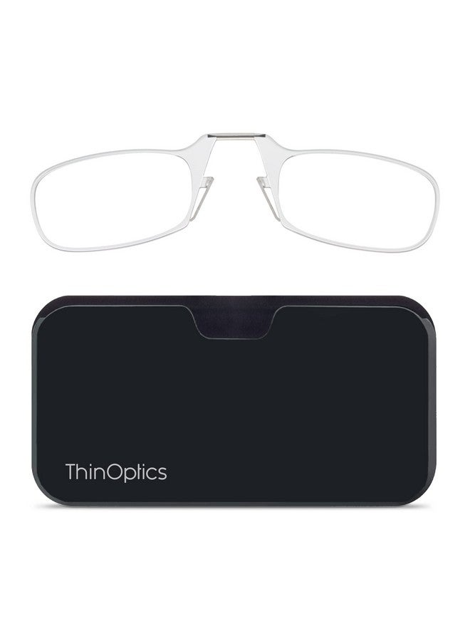 ThinOptics Unisex Adult Reading Glasses + Black Universal Pod Case Clear Frames 1.00 Strength Readers Clear Frames Black Case 44 Mm - Image 1
