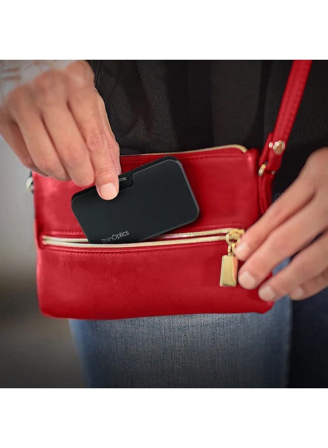 ThinOptics Unisex Adult Reading Glasses + Black Universal Pod Case Clear Frames 1.00 Strength Readers Clear Frames Black Case 44 Mm - Image 3