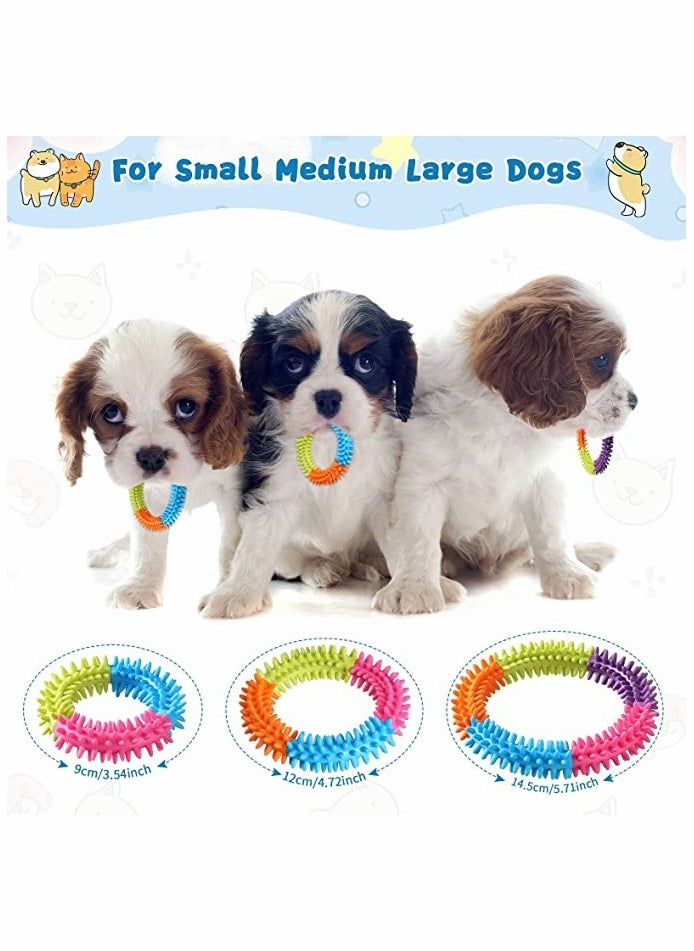 Excefore Dog Chew Toys for Puppy Teething - 6 Pack Indestructible Pet Dog Toys for Puppy Chewers, Interactive Toys for Puppies, Small Dogs Durable Colorful Soft Circle Toys for Boredom Chew Teething  - Image 2