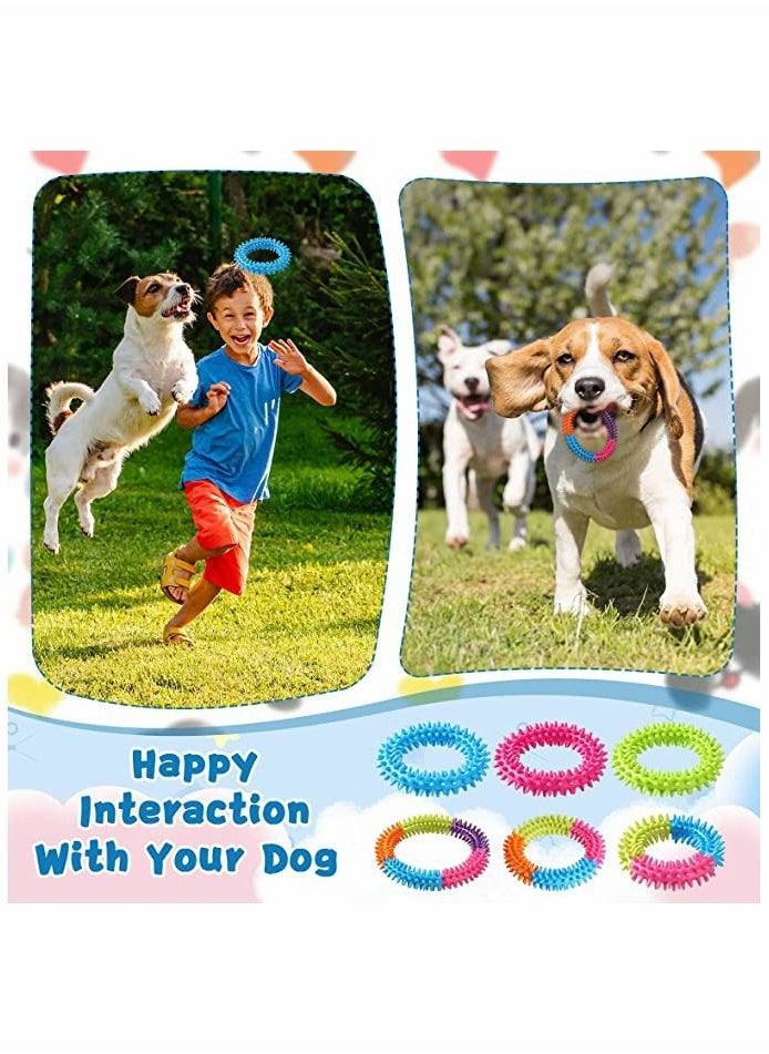Excefore Dog Chew Toys for Puppy Teething - 6 Pack Indestructible Pet Dog Toys for Puppy Chewers, Interactive Toys for Puppies, Small Dogs Durable Colorful Soft Circle Toys for Boredom Chew Teething  - Image 3