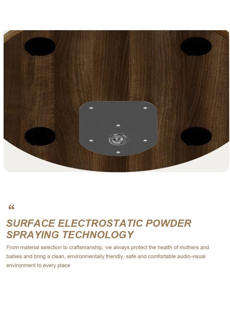 XiuWoo Height Adjustable 90° Swivel Wooden Floor Monitor Stand with Tray and Wheels Universal for 14-43 inches Screen Monitors or TV, Max Load Bearing 20KG,Modern Corner TV Stand Space Saving for Living Room Bedroom,Black - Image 4