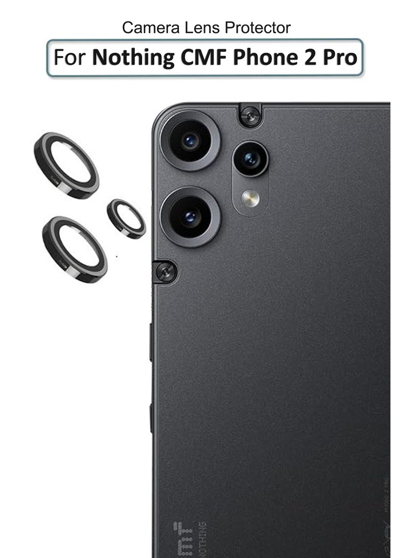 Camera Cover for Nothing CMF Phone 2 Pro - Ring Camera Lens Protector, Scratch-Resistant HD Clarity Ultra-Thin 9H Tempered Glass with Alloy Metal & Best Camera Protection - Orange - Image 1