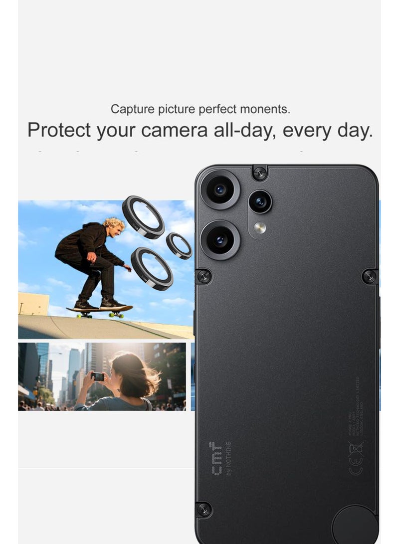 Camera Cover for Nothing CMF Phone 2 Pro - Ring Camera Lens Protector, Scratch-Resistant HD Clarity Ultra-Thin 9H Tempered Glass with Alloy Metal & Best Camera Protection - Orange - Image 2