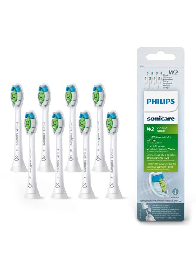 Philips Philips Sonicare Optimal Whitening White BrushSync Heads (Compatible with All Philips Sonicare Handles), 8 Count (Pack of 1)  - Image 1