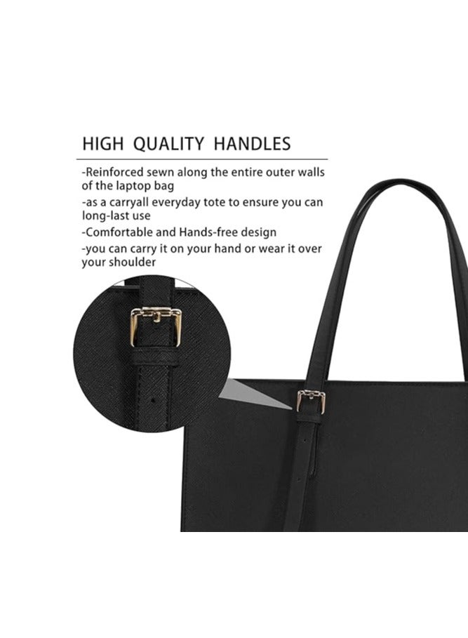 Laptop Bag for Women Waterproof Lightweight Leather 15.6 Inch Computer Tote Bag  - Image 5