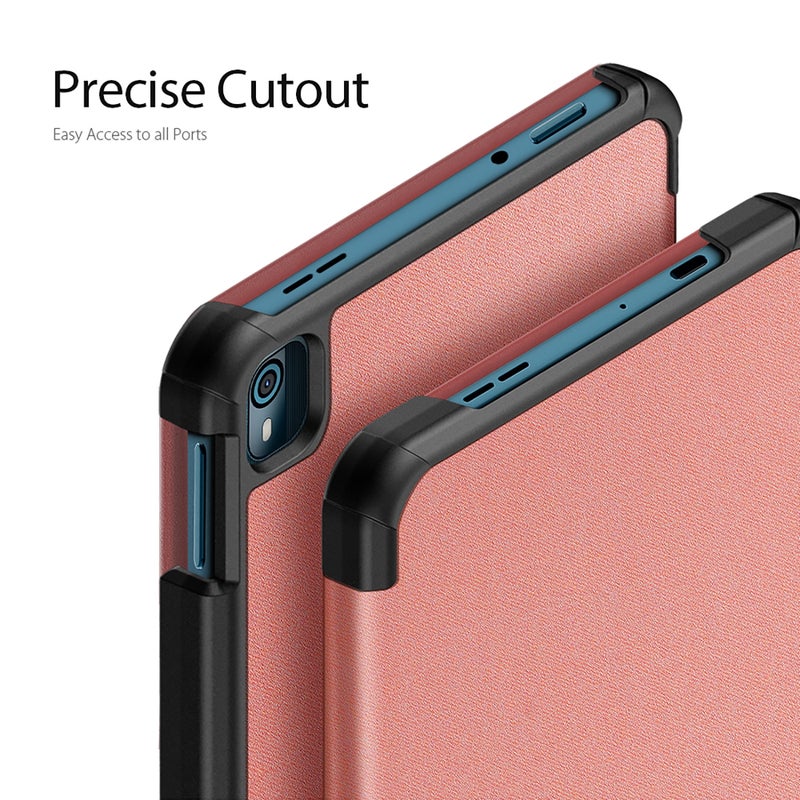 DUX DUCIS For Nokia T10 Domo Series Magnetic Flip Leather Tablet Case(Pink) - Image 4