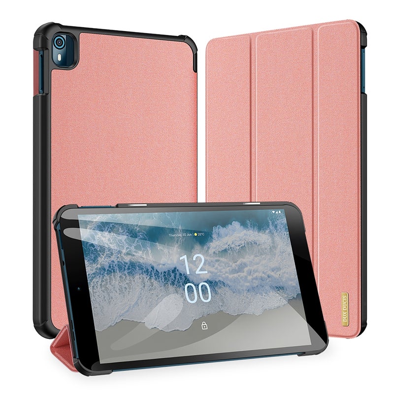 DUX DUCIS For Nokia T10 Domo Series Magnetic Flip Leather Tablet Case(Pink) - Image 1