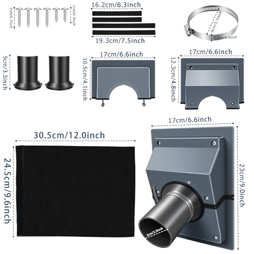 GDGJWL HVAC Wall Penetration & Line-Hide Cover Kit, 2-Piece Split Design for Easy Installation, Universal Seal for Brick & Siding, Protects Mini Split/Ductless AC Line Sets from Sun & Weather (Black) - Image 2
