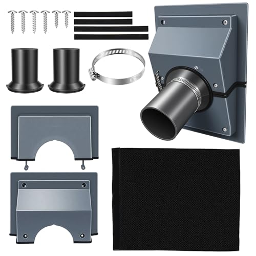 GDGJWL HVAC Wall Penetration & Line-Hide Cover Kit, 2-Piece Split Design for Easy Installation, Universal Seal for Brick & Siding, Protects Mini Split/Ductless AC Line Sets from Sun & Weather (Black) - Image 1