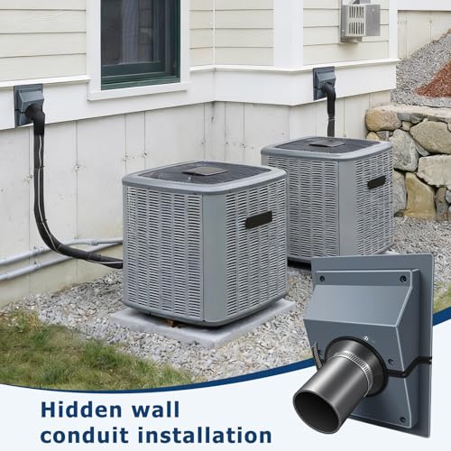 GDGJWL HVAC Wall Penetration & Line-Hide Cover Kit, 2-Piece Split Design for Easy Installation, Universal Seal for Brick & Siding, Protects Mini Split/Ductless AC Line Sets from Sun & Weather (Black) - Image 4