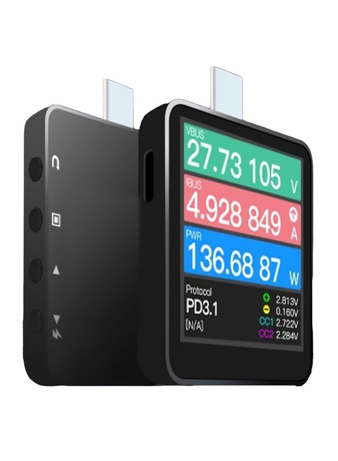 dcvbny Latest Version Supports USB PD3.1 Power-Z KM003C Portable USB-C Fast Charging Tester PD3.1 QC5.0 Digital Voltmeter & Ammeter Power Bank Tester (Up to 50V) - Image 1