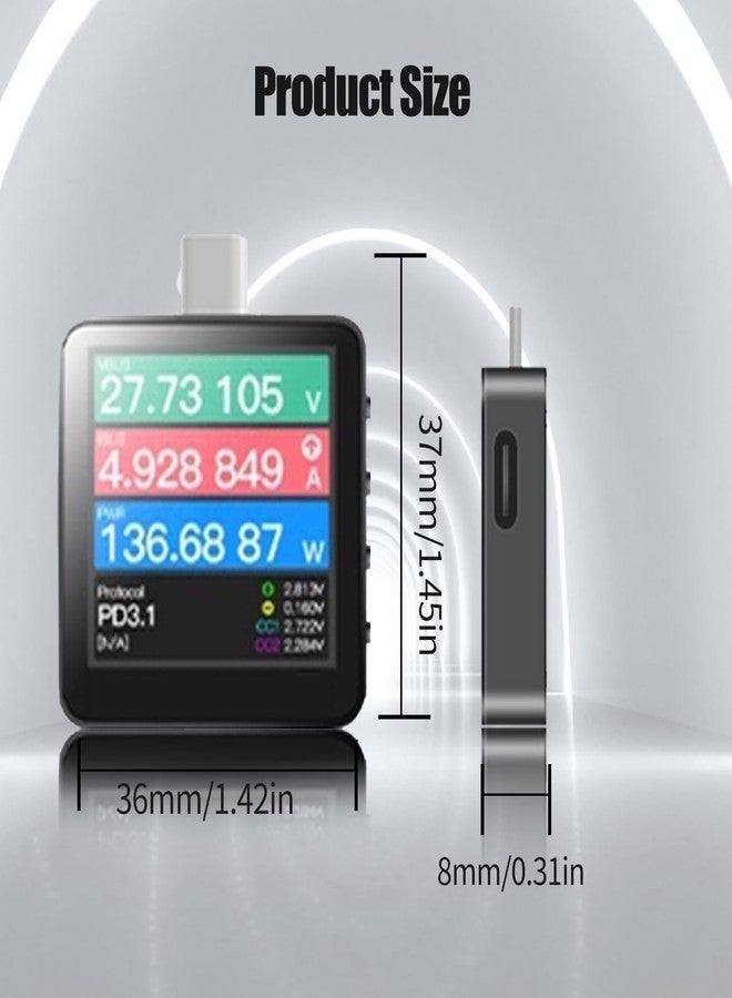 dcvbny Latest Version Supports USB PD3.1 Power-Z KM003C Portable USB-C Fast Charging Tester PD3.1 QC5.0 Digital Voltmeter & Ammeter Power Bank Tester (Up to 50V) - Image 5