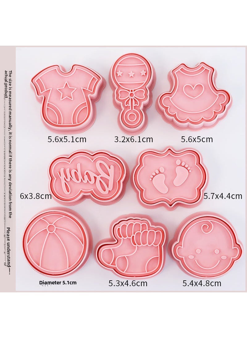 Generic - 1 x 5 pcs Childrens Footprint Cookie Cutters 102 baby Series B 8-piece set - Image 1