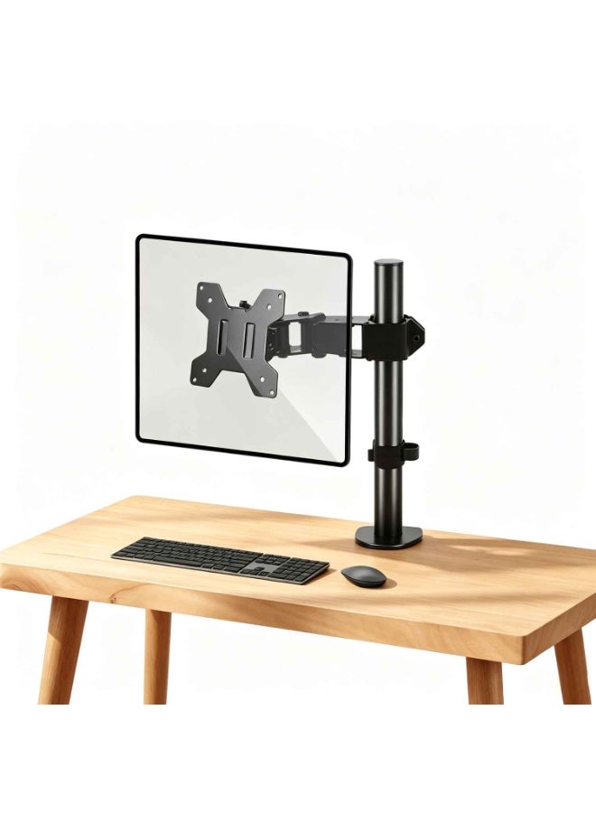Single Computer Monitor Free-Standing Desk Stand,Mount Riser for 13 inch to 32 inch Screen,With Swivel,Height Adjustable,Rotating,Vesa 75x75mm or 100x100mm,Support 22 lbs - Image 1