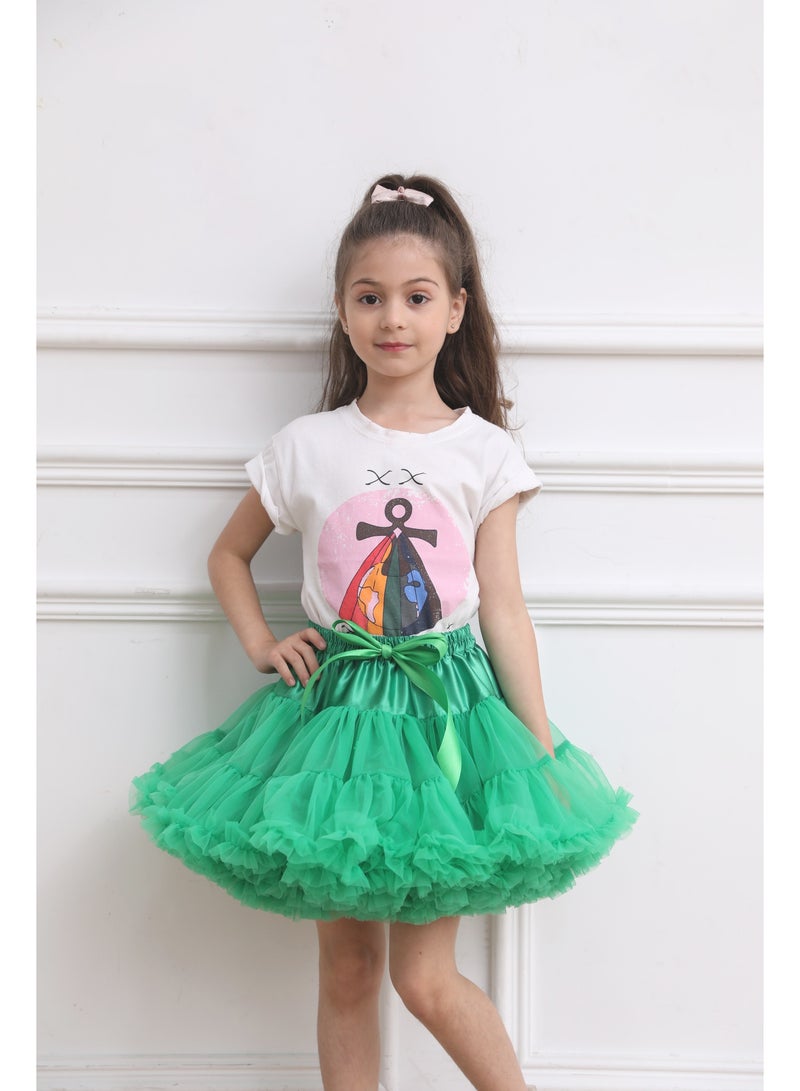 رايز تنورة أطفال منفوشة نصف تنورة تنورة أميرة داكنة - Image 1