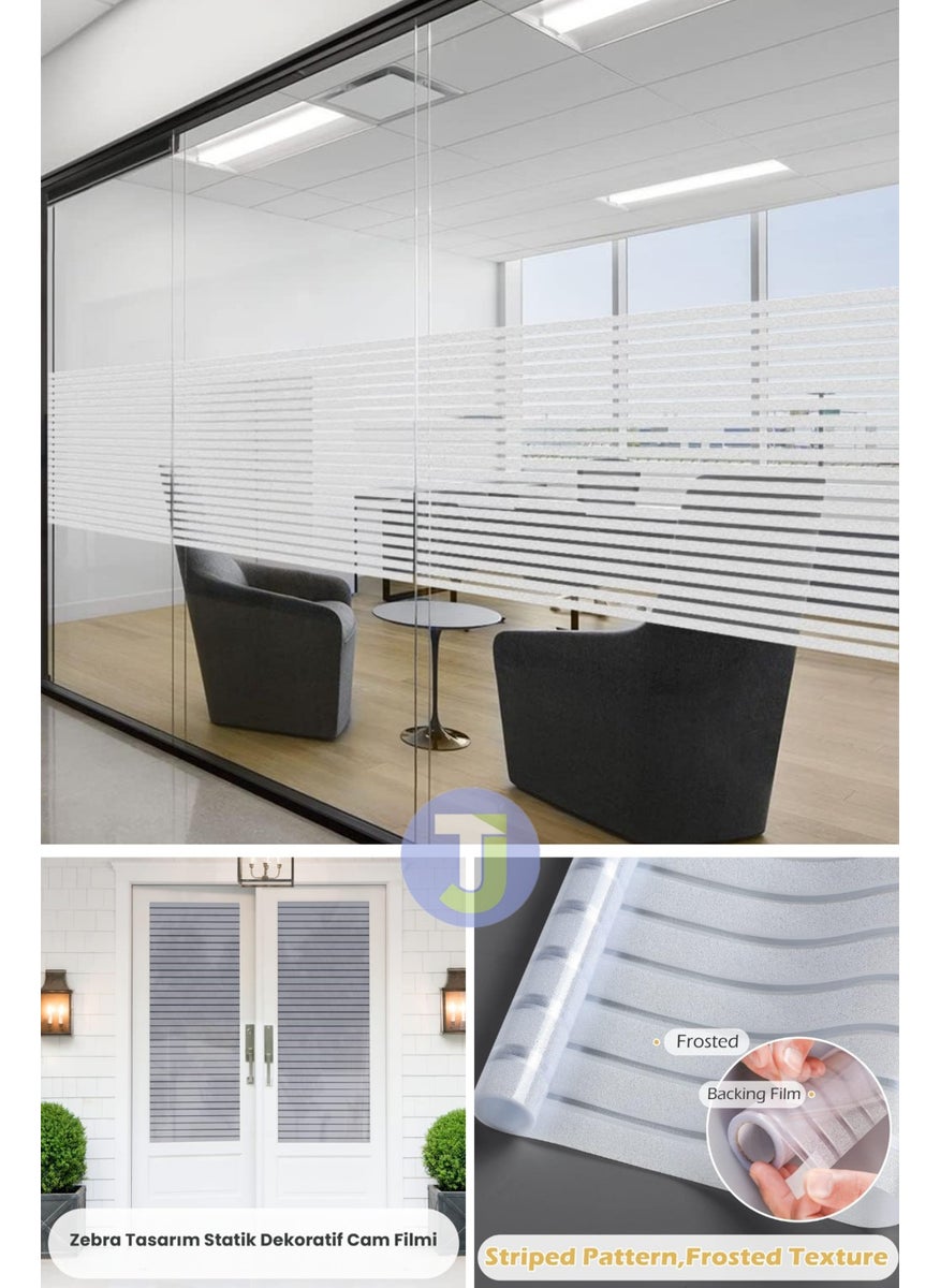 Technojet - Static Frosted Patterned Glass Coating Film Shower Cabin Office Decoration Foil 45CMX100CM - Image 1