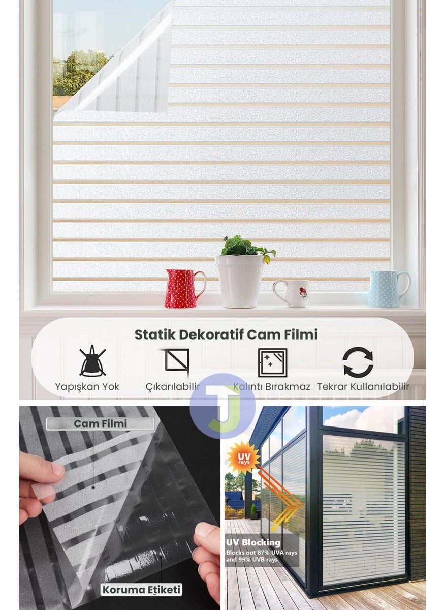 Technojet - Static Frosted Patterned Glass Coating Film Shower Cabin Office Decoration Foil 45CMX100CM - Image 1