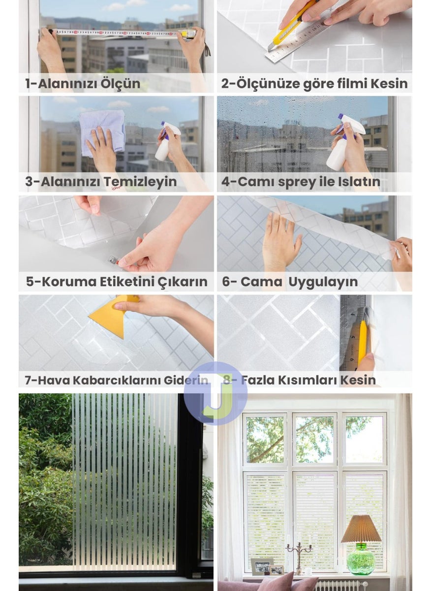 Technojet - Static Frosted Patterned Glass Coating Film Shower Cabin Office Decoration Foil 45CMX100CM - Image 1