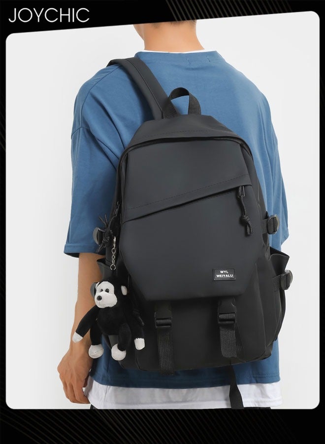 Joychic حقيبة ظهر مدرسية مقاومة للماء من البوليستر مع إغلاق ب flap حقيبة مدرسية مقاومة للاهتراء مع قلادة كرتونية للنساء والرجال وطلاب المدارس المتوسطة والثانوية والجامعة - Image 1