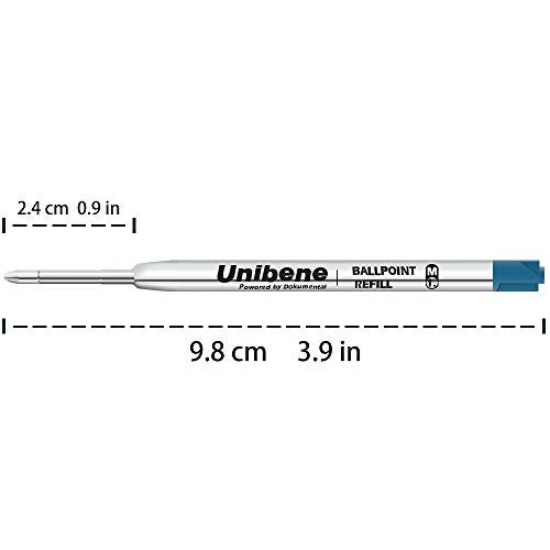 Unibene Parker Compatible Ballpoint Refills 12 Pack,1.0mm Medium Point-Blue, Smooth Writing Replaceable German Ink Tactical Pen Refills for Parker Ballpoint/UZI Pen - Image 5
