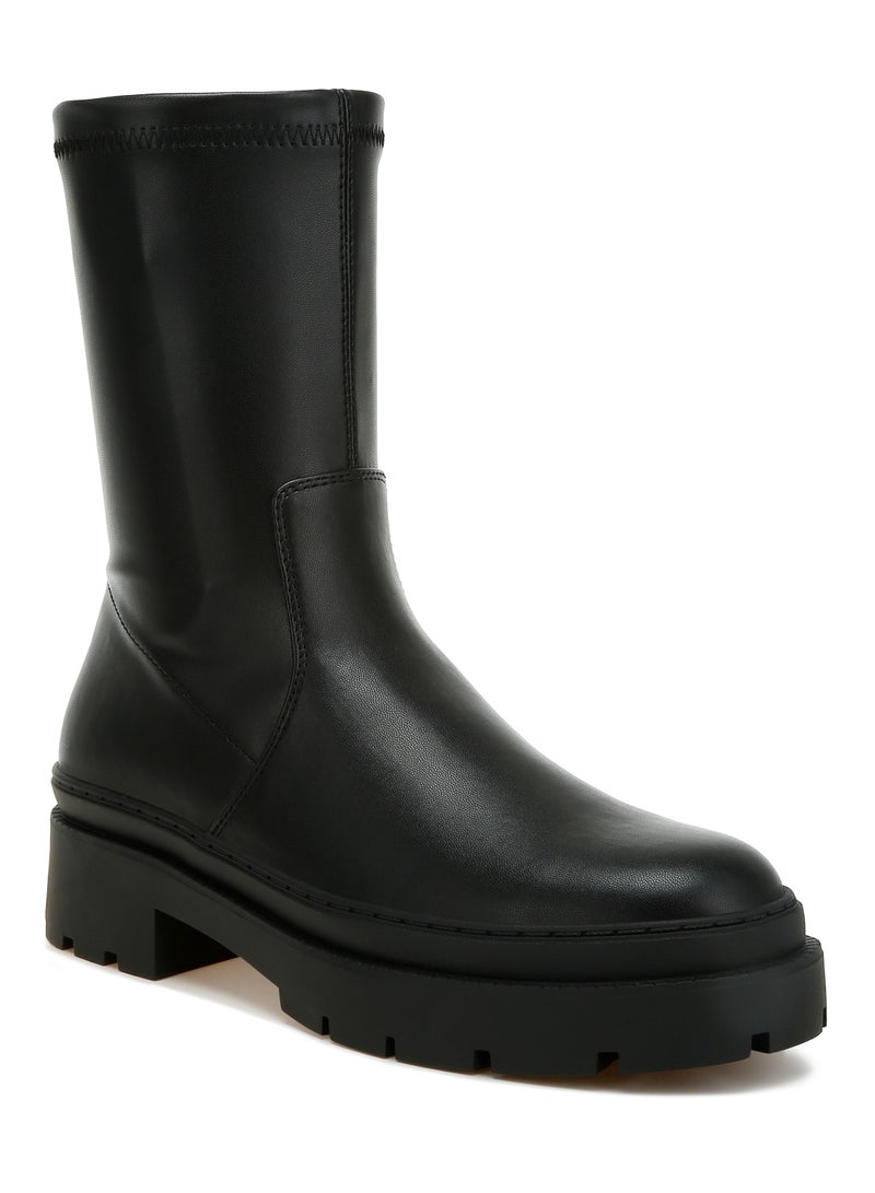 لندن راج أحذية نسائية من لندن راغ، مصنوعة من الجلد الصناعي الأسود السميك. - Image 2